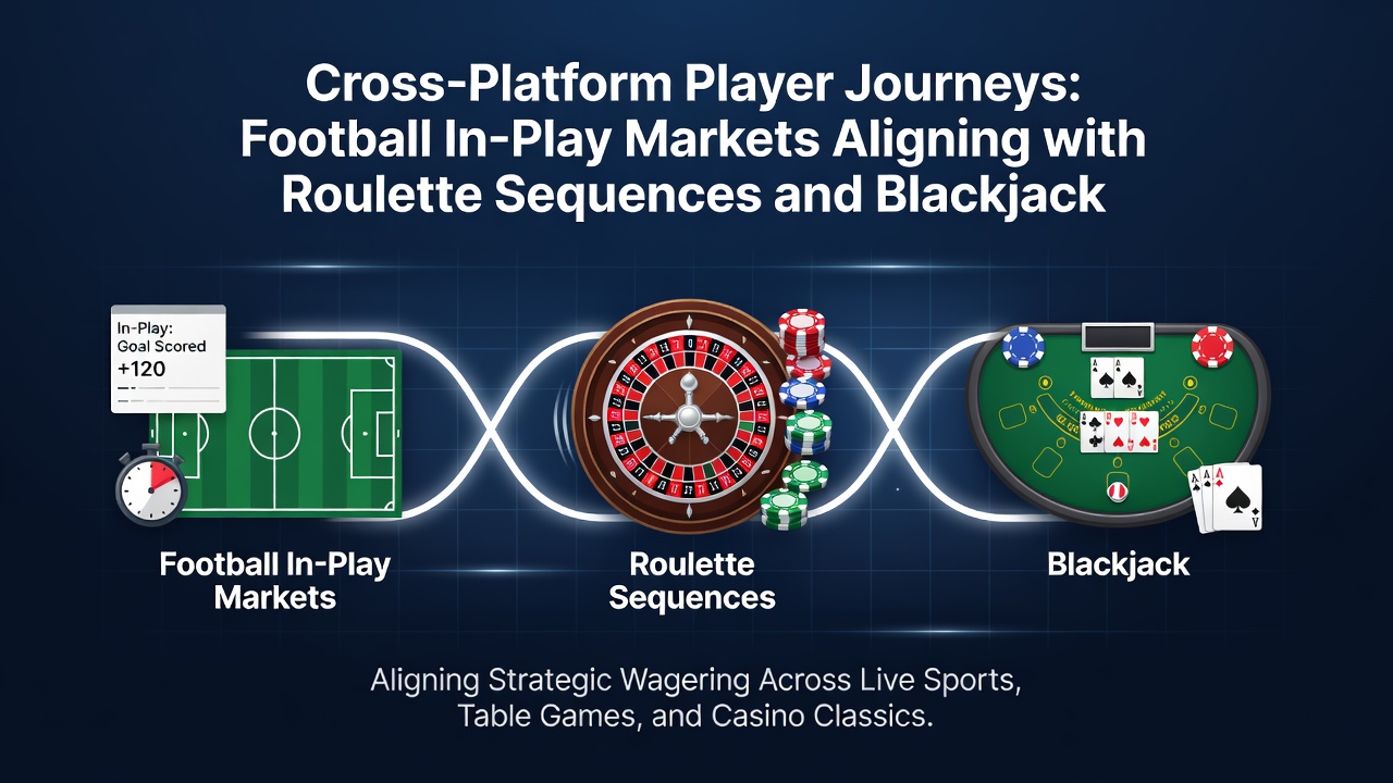 Darstellung von Spielerpfaden zwischen Fußballwetten und mobilen Roulette- sowie Blackjack-Sessions auf vernetzten Geräten