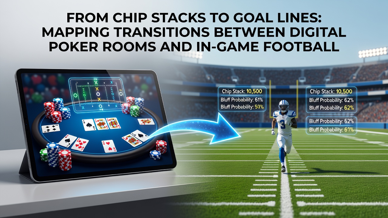 Mobile Schnittstelle zeigt Übergang von Poker zu Fußballwetten mit Bonus-Indikatoren