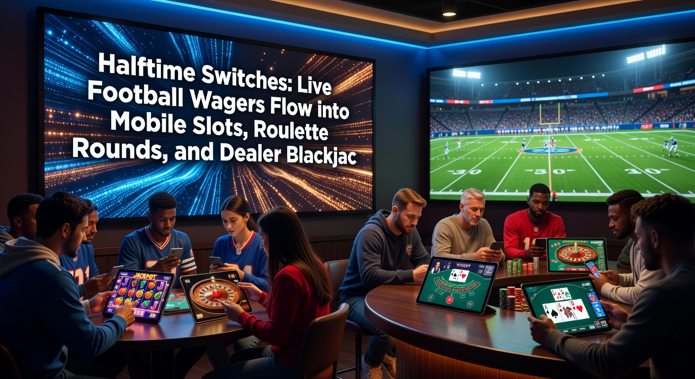 Live-Stream von Blackjack mit Dealer und Fußball-Highlights im Split-Screen auf einem Tablet