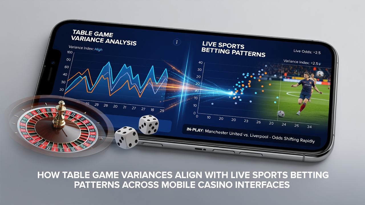 Darstellung der Datenflüsse zwischen Tischspielvarianz und Sportwetten auf Smartphones