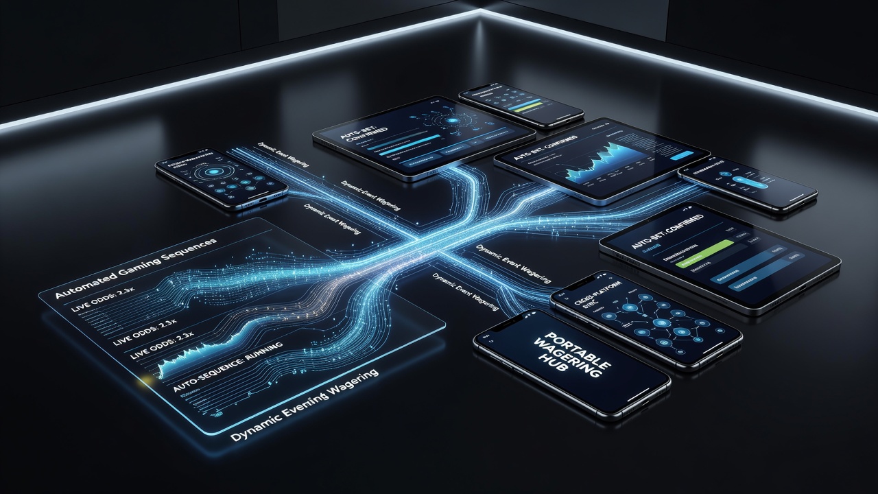 Detailansicht einer mobilen App mit synchronisierten Wett- und Gaming-Elementen