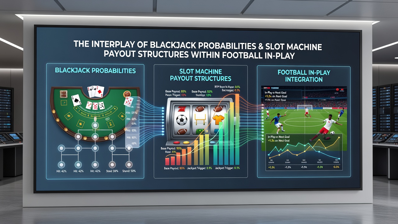 Mobile App-Oberfläche mit synchronisierten Blackjack-Wahrscheinlichkeiten, Slot-Auszahlungen und Live-Fußballwetten
